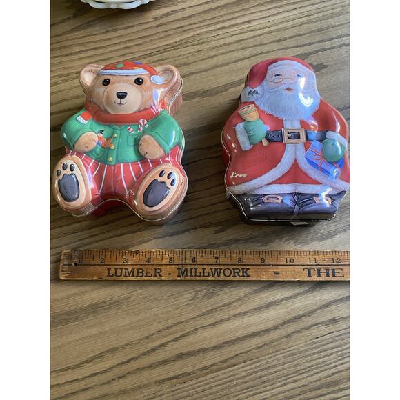 Vintage 1980s Cookie Tins Cookies Are A Bare Necessity Santa Collectible Tin - Picture 5 of 5